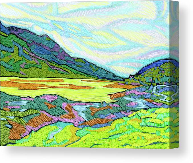 Switzerland Canvas Print featuring the painting Swiss Mountain Lake by Rod Whyte