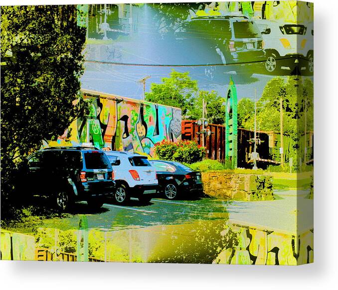 Freight Train Canvas Print featuring the digital art Tagged in Virginia by Cliff Wilson