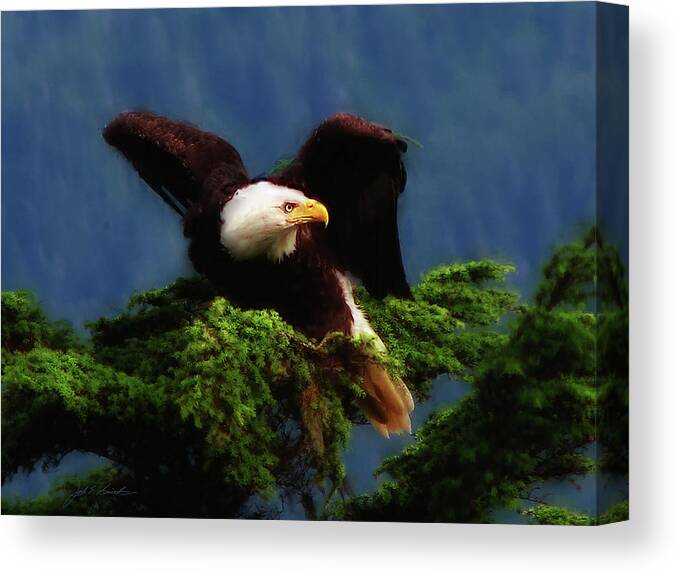 Eagle Canvas Print featuring the painting Taking Flight  by Joel Smith