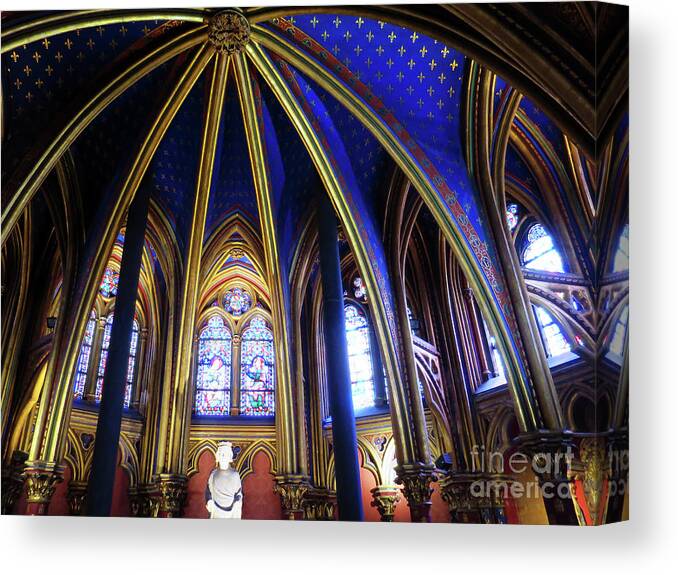 Interior Canvas Print featuring the photograph The Apse of Sainte Chappelle by Rick Locke - Out of the Corner of My Eye