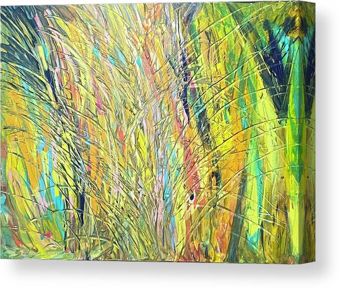 Abstract Canvas Print featuring the painting The Better It Gets The Better It Gets Flow Codes by Anjel B Hartwell