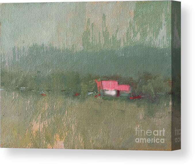 Abstract Landscape Canvas Print featuring the painting The countryside by Vesna Antic