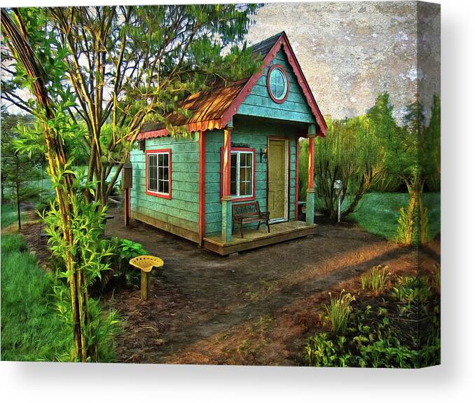 Cottage Grove Oregon Canvas Print featuring the photograph The Enchanted Garden Shed by Thom Zehrfeld