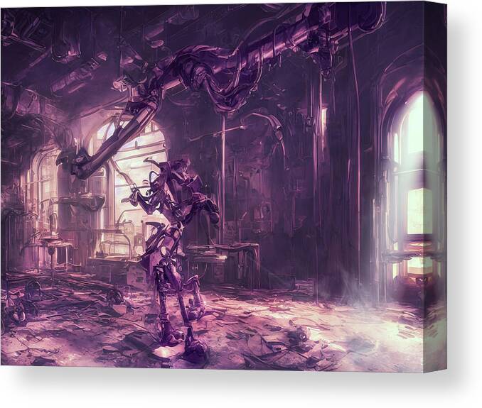 Aiart Canvas Print featuring the digital art The infirmary by Micah Offman