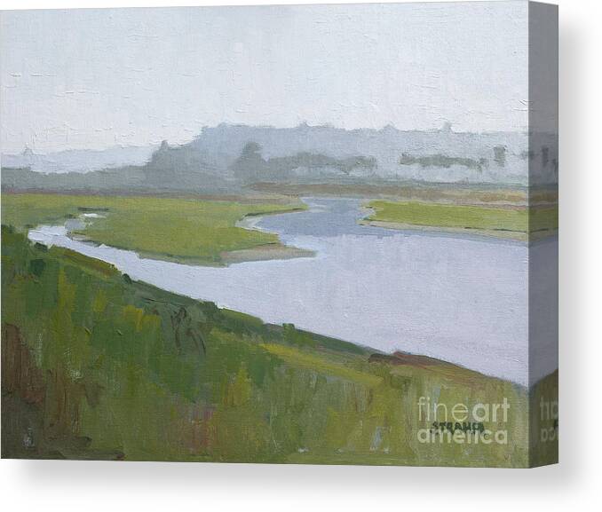 San Diego River Canvas Print featuring the painting The Mouth, San Diego River Marsh, San Diego by Paul Strahm