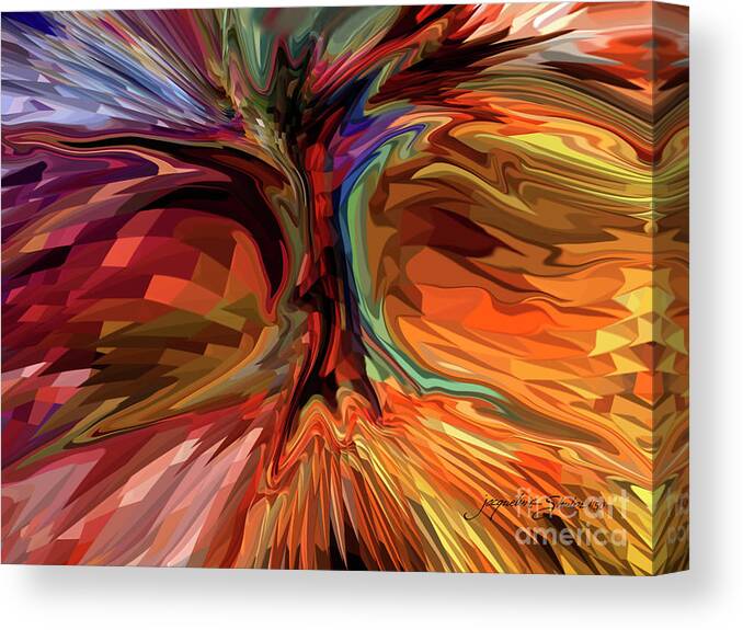 Tree Canvas Print featuring the digital art The Power of Roots by Jacqueline Shuler