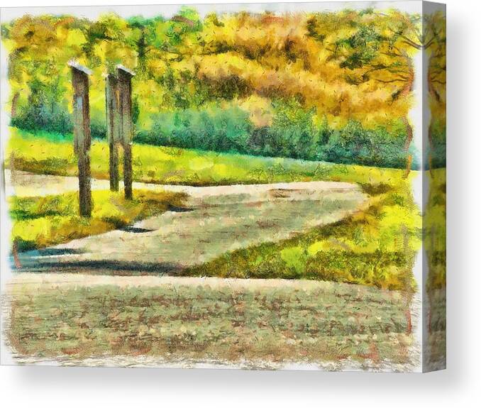 Road Canvas Print featuring the mixed media The Road by Christopher Reed