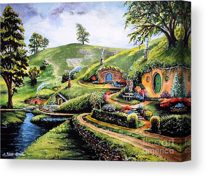 The Shire Canvas Print featuring the painting The Shire by Andrew Read