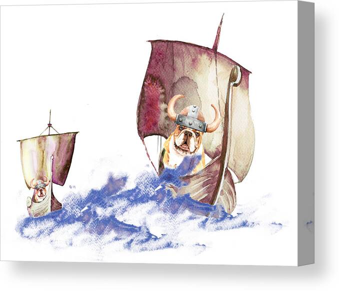 Fun Canvas Print featuring the painting The Vikings Are Arriving by Miki De Goodaboom