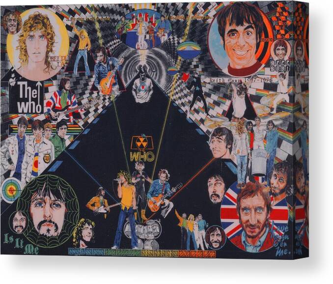 Colored Pencil Canvas Print featuring the drawing The Who - Quadrophenia by Sean Connolly