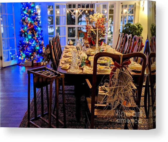 Christmas Canvas Print featuring the photograph Thomas Edison's Christmas Dinner Is Served by Claudia Zahnd-Prezioso