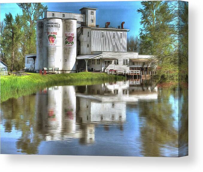 Thompsons Flowering Mill Canvas Print featuring the photograph Thompsons Mills State Heritage Site by Thom Zehrfeld