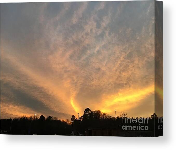 Virginia Sunset Canvas Print featuring the photograph Three Way Focus Sunset by Catherine Wilson