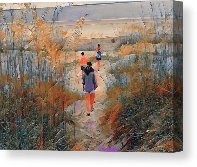 Tybee Island Canvas Print featuring the photograph To the Beach - 1 by Farol Tomson