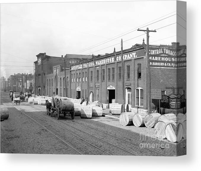 1906 Canvas Print featuring the photograph Tobacco Warehouse, 1906 by Granger