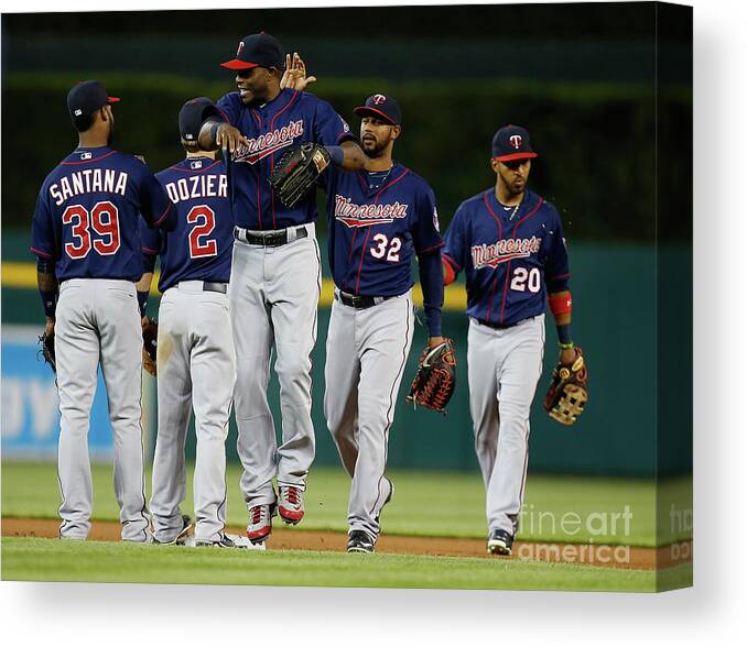 People Canvas Print featuring the photograph Torii Hunter by Gregory Shamus