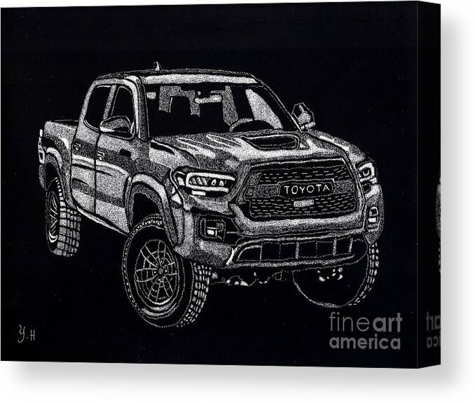 Truck Canvas Print featuring the digital art Toyota Tacoma by Yenni Harrison