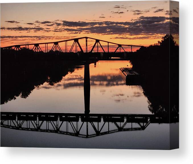Trestle Canvas Print featuring the photograph Trestle Over the Black Warrior River by Jeremy Butler