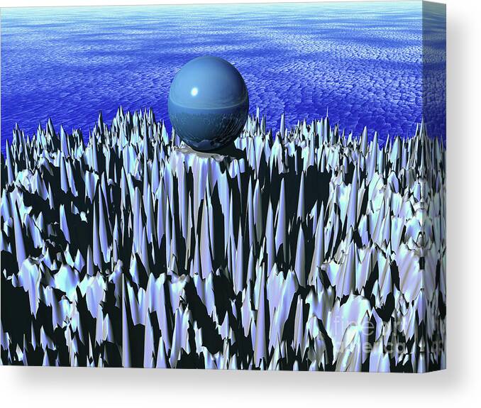 Landscape Canvas Print featuring the digital art Turquoise Sphere by Phil Perkins