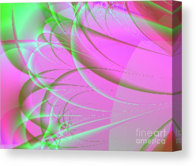 Abstract Canvas Print featuring the digital art Twisted Watermelon by Kerri Mortenson