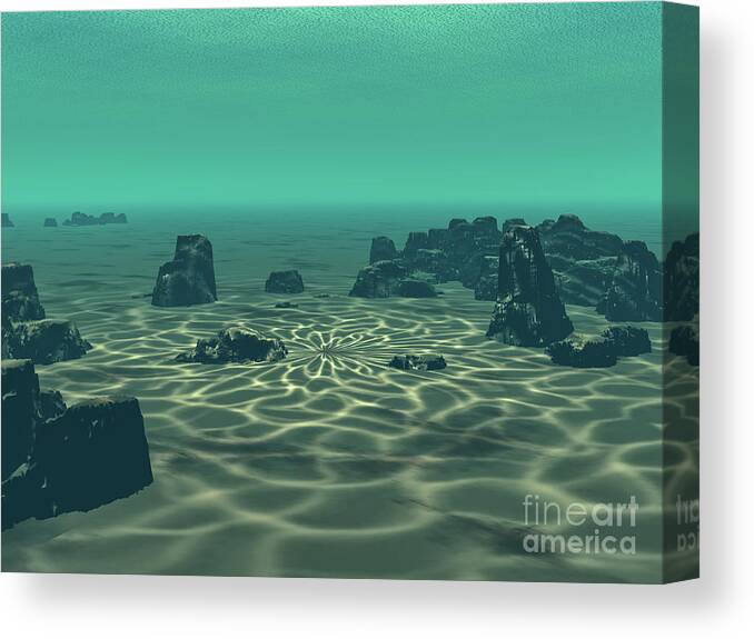 Atlantis Canvas Print featuring the digital art Underwater by Phil Perkins