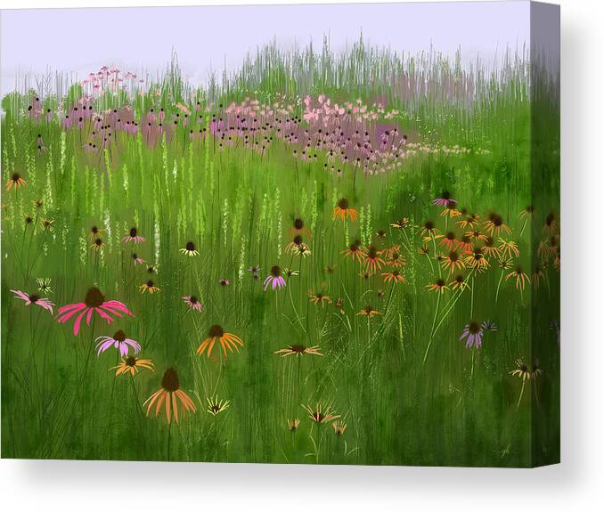 Meadow Canvas Print featuring the digital art Urban Meadow by Gina Harrison