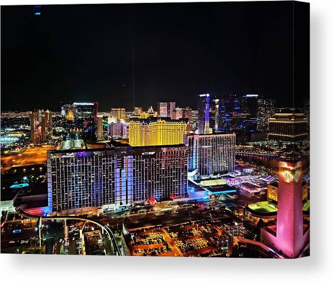 Vegas Lights Canvas Print featuring the photograph Vegas baby by Shalane Poole
