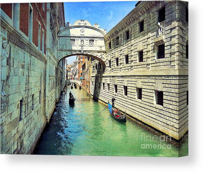 Bridge Of Sighs Canvas Print featuring the photograph Venice Series 3 by Ramona Matei
