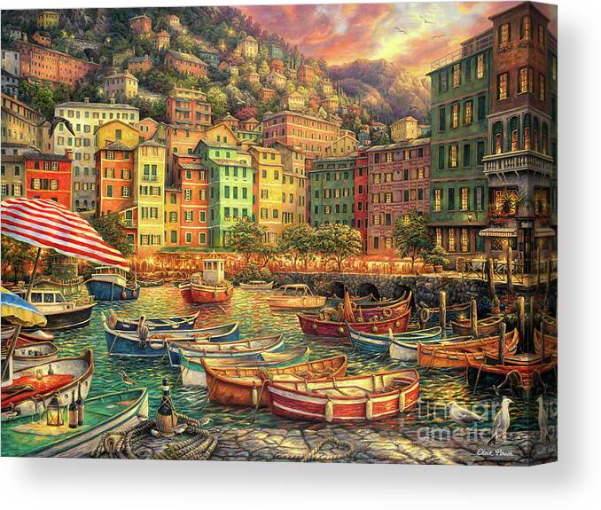 Amalfi Canvas Print featuring the painting Vibrant Italy by Chuck Pinson