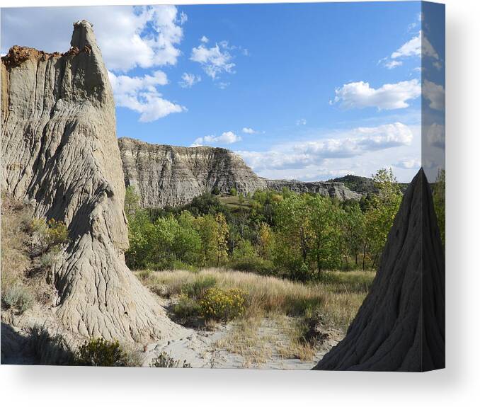 Buttes Canvas Print featuring the photograph View Past The Buttes by Amanda R Wright