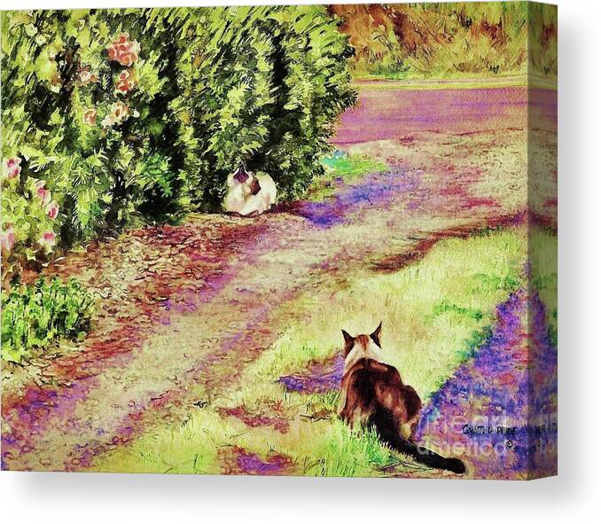 Cynthia Pride Watercolor Painting Canvas Print featuring the painting Waiting by Cynthia Pride