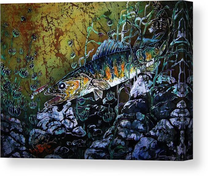 Walleye - On the Rocks Canvas Print / Canvas Art by Sue Duda