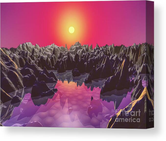 Water Canvas Print featuring the digital art Water On Mars by Phil Perkins