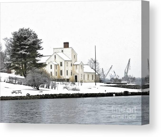 Black And White Canvas Print featuring the photograph Wentworth-Coolidge Mansion #2 by Marcia Lee Jones