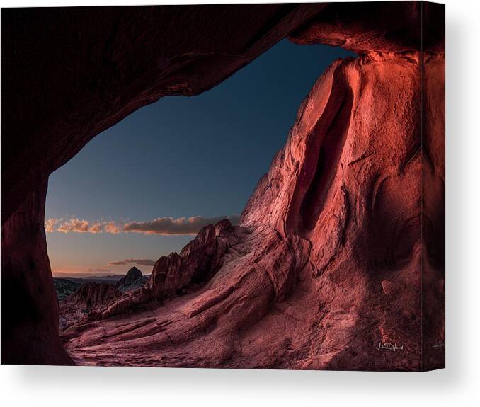 Nature Canvas Print featuring the photograph Whitney Pockets Arch Nevada by Leland D Howard