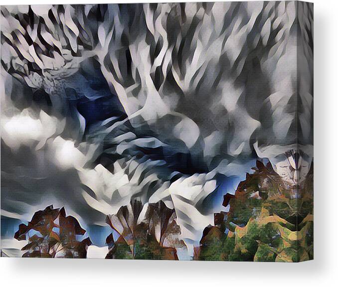Clouds Canvas Print featuring the mixed media Winter Clouds Gather by Christopher Reed