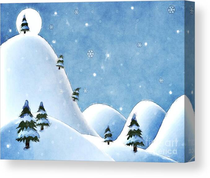 Winter Canvas Print featuring the digital art Winter Moon by Phil Perkins