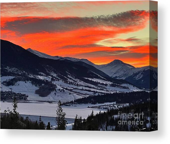 Winter Canvas Print featuring the photograph Winter Sunrise by Paula Guttilla