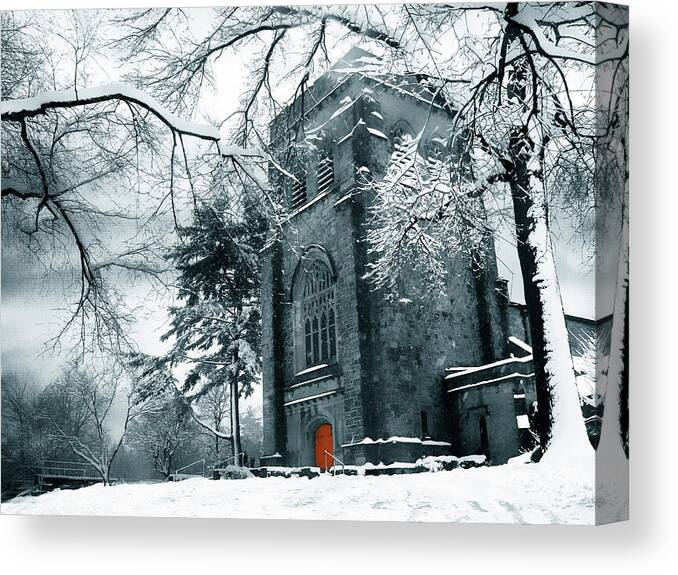 Black Canvas Print featuring the photograph Winter's Gothic by Jessica Jenney
