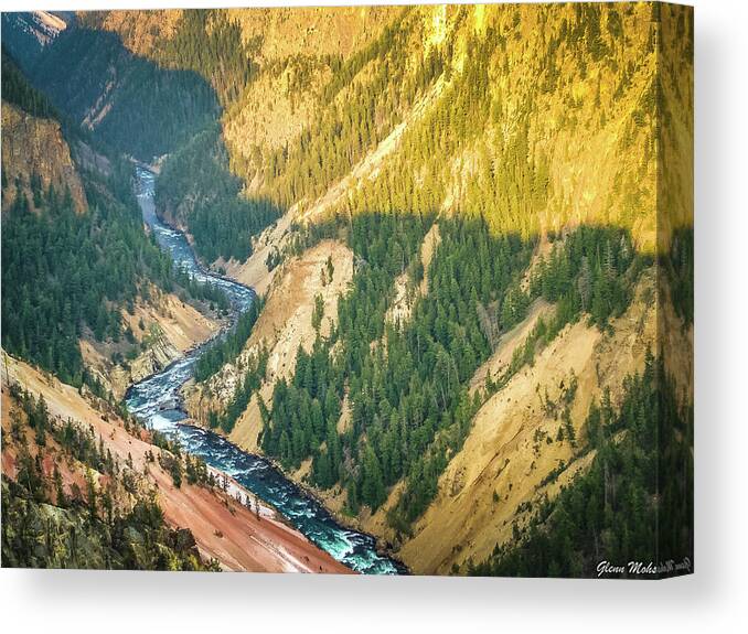 Yellowstone Canvas Print featuring the photograph Yellowstone River by GLENN Mohs