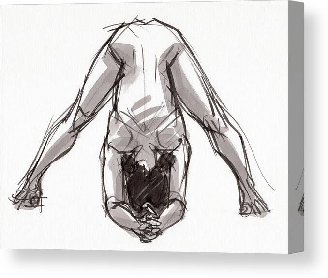 Yoga Canvas Print featuring the painting Yoga study Ellie 21-37 by Judith Kunzle