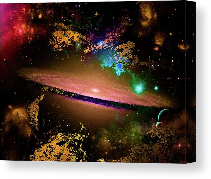 Abstract Canvas Print featuring the digital art Young Star Forming in a Nebula by Don White Artdreamer