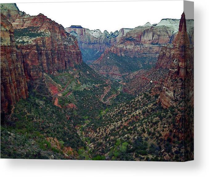 Zion Canvas Print featuring the photograph Zion Canyon by Carl Moore