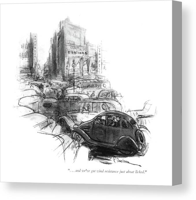 106072 Pba Perry Barlow Canvas Print featuring the drawing Wind Resistance by Perry Barlow