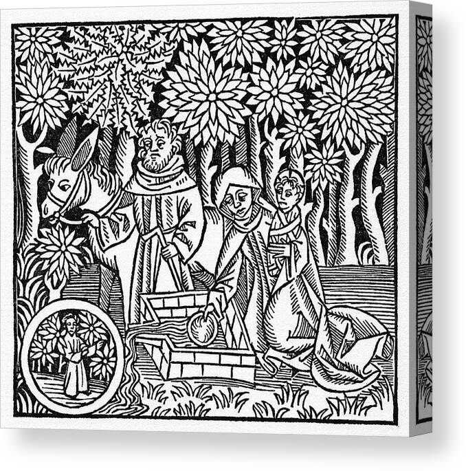 1495 Canvas Print featuring the painting Flight Into Egypt #1 by Granger