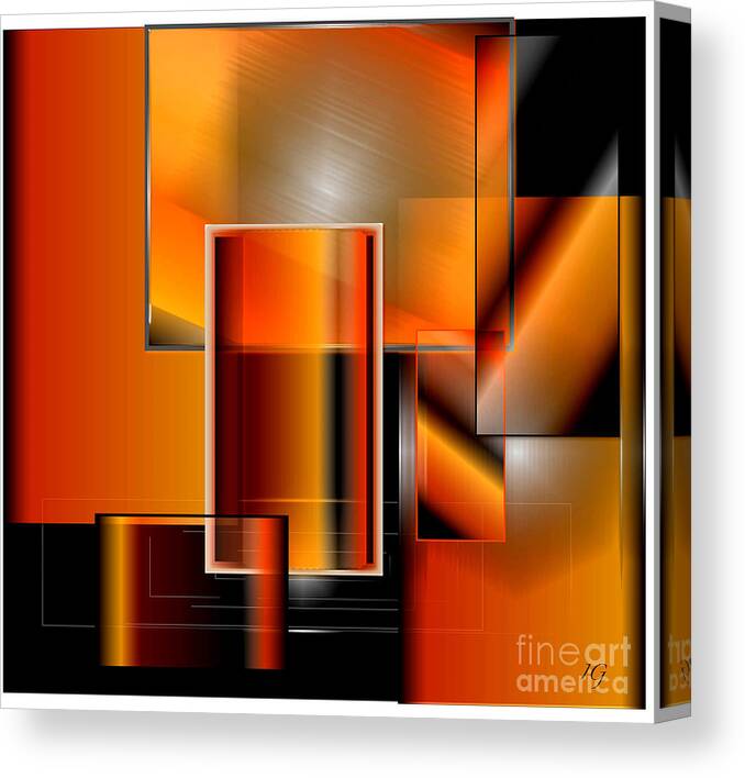 Squares Canvas Print featuring the digital art Orange by Iris Gelbart