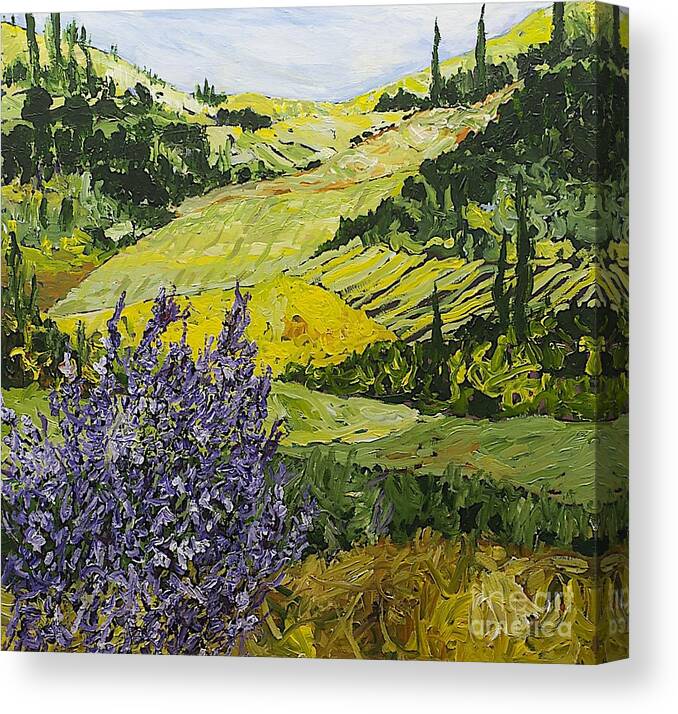 Landscape Canvas Print featuring the painting Pleasant Heart by Allan P Friedlander
