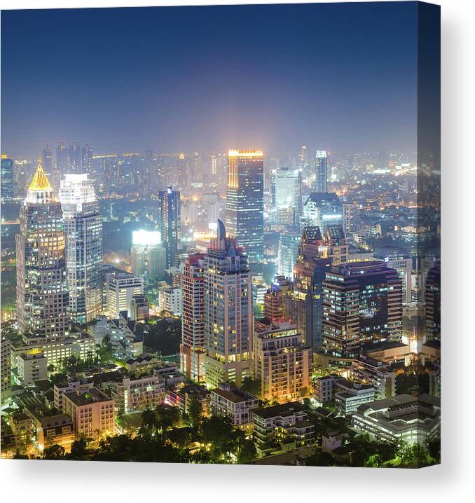 Scenics Canvas Print featuring the photograph Panoramic View Of Urban Landscape In #4 by Primeimages