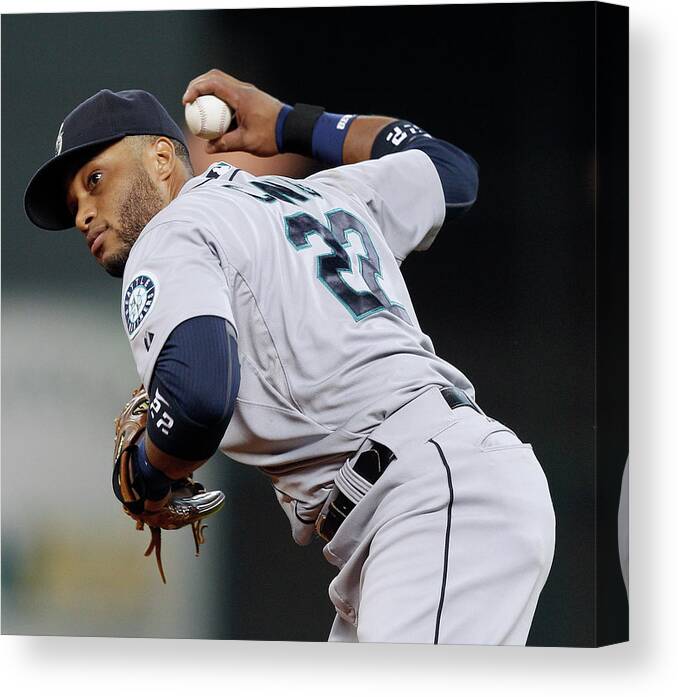 American League Baseball Canvas Print featuring the photograph Seattle Mariners V Houston Astros #5 by Bob Levey