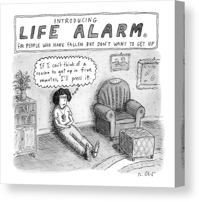 Life Canvas Print featuring the drawing New Yorker October 3rd, 2016 by Roz Chast